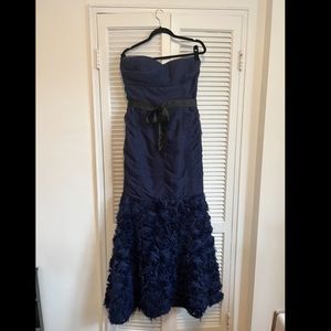 Strapless navy blue ball gown Size 14